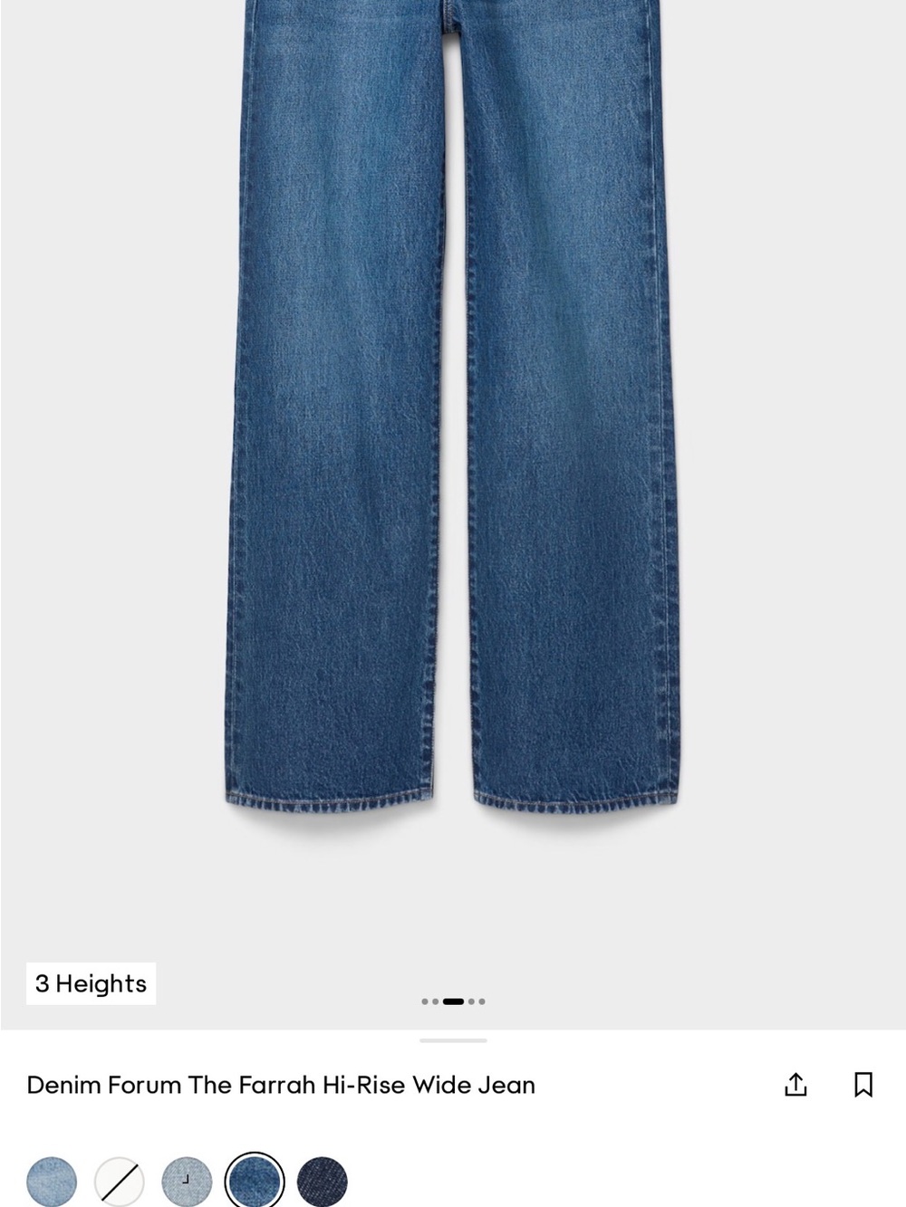 Denim Forum Wide-Leg High-Rise Jeans in Medium Blue